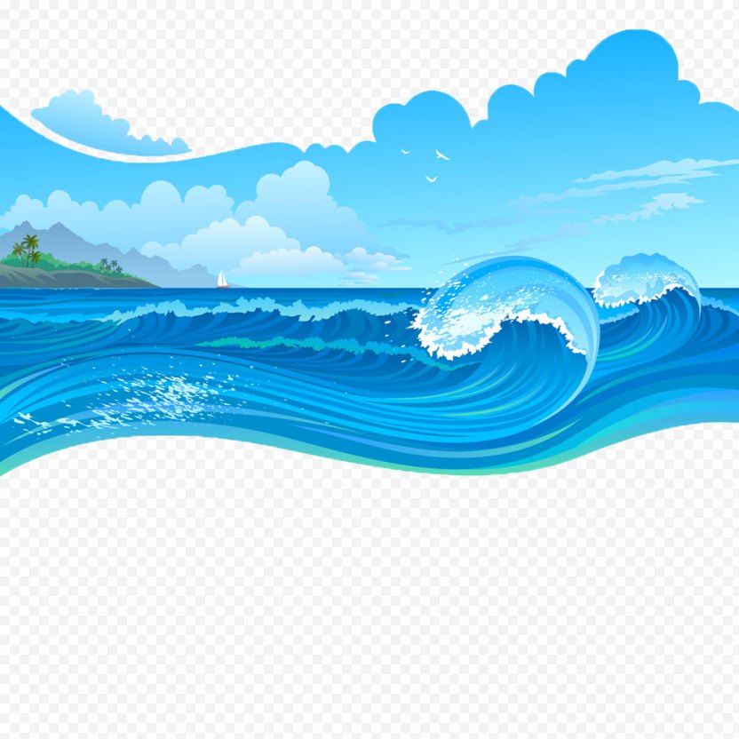 Cartoon Wave - Water PNG