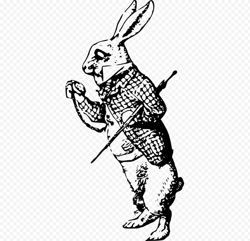 White Rabbit Alice's Adventures In Wonderland Mad Drawing Clip Art - Line PNG