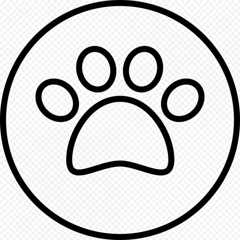Dog Circle Paw Clip Art - Head PNG