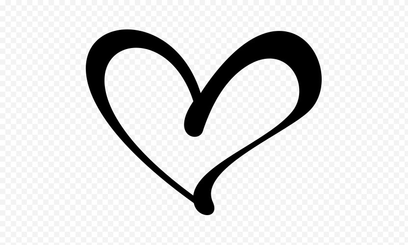 Heart Drawing Clip Art Black And White Png