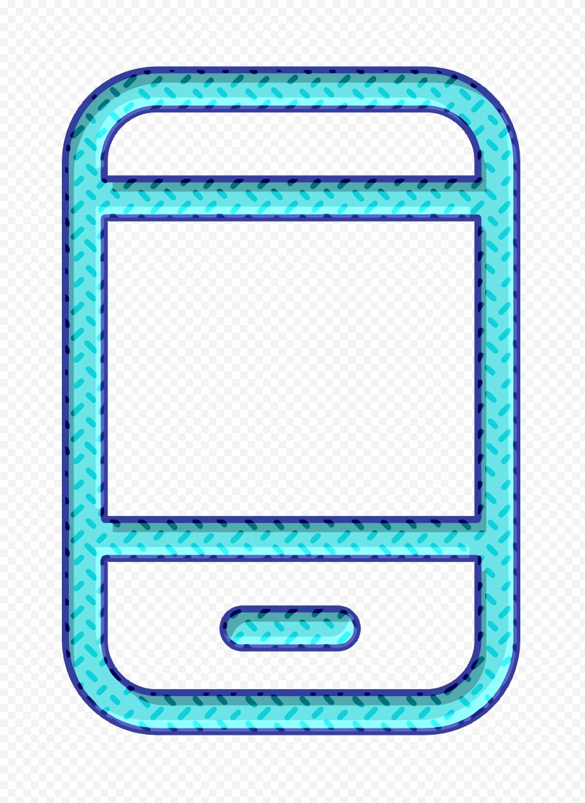 Cell Phone Icon Mobile - Aqua PNG