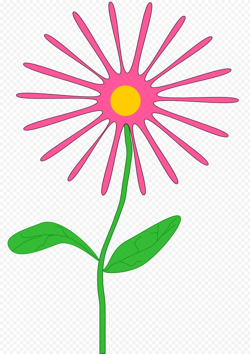 Pink Flowers Clip Art - Yellow PNG