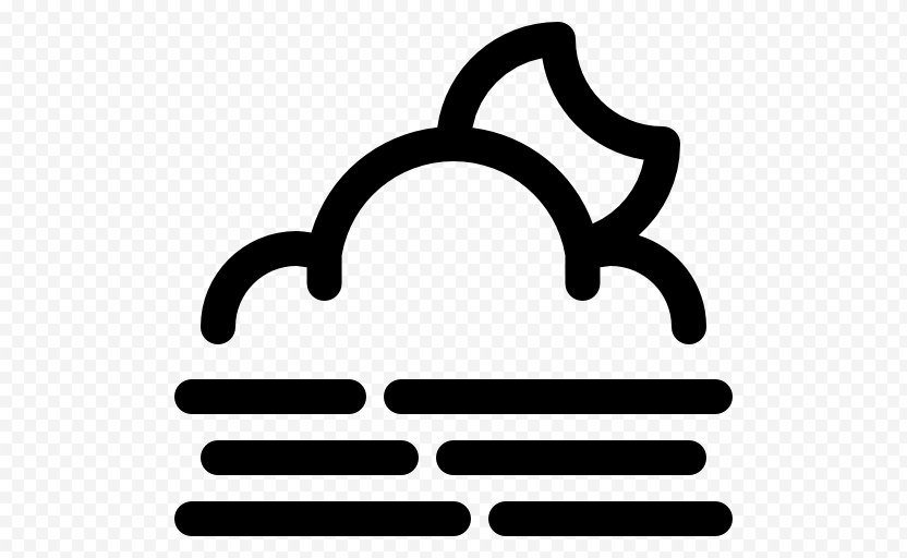Mist Fog Symbol - Black And White PNG