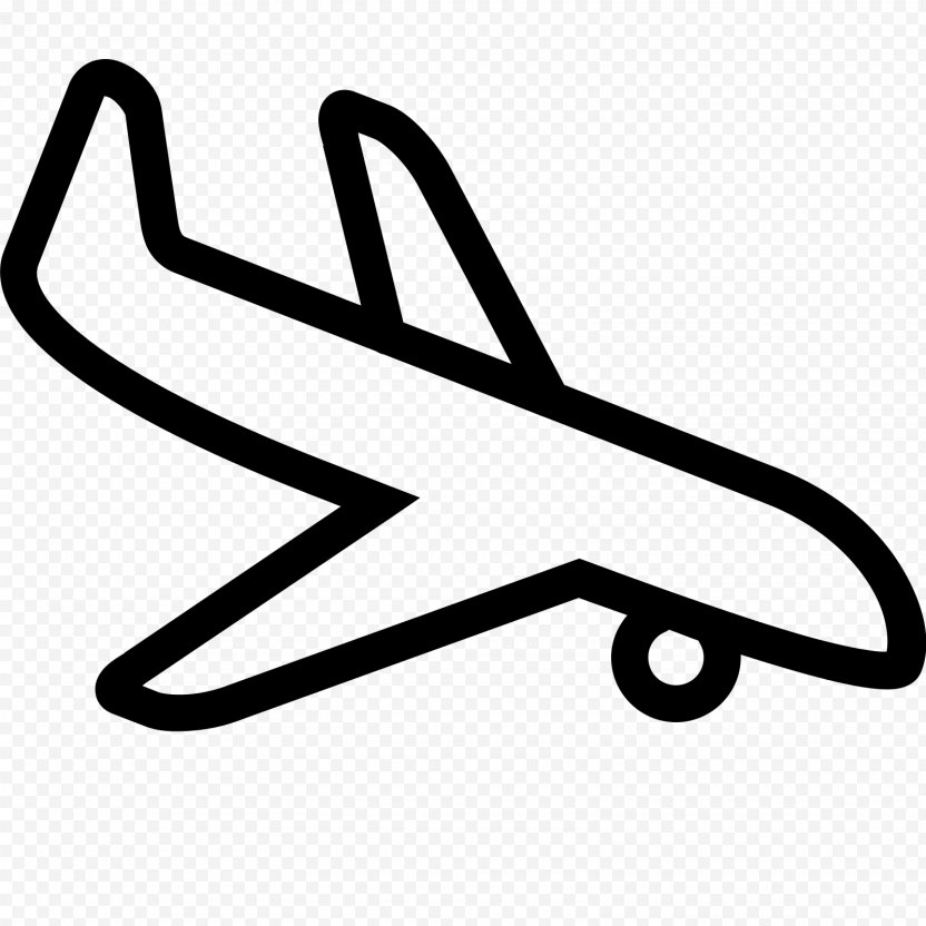 Airplane Landing Clip Art Black And White Png