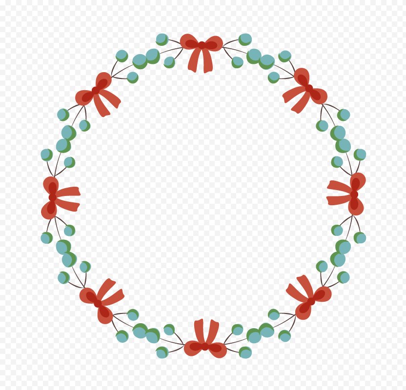 Garland Christmas Wreath - Rectangle PNG